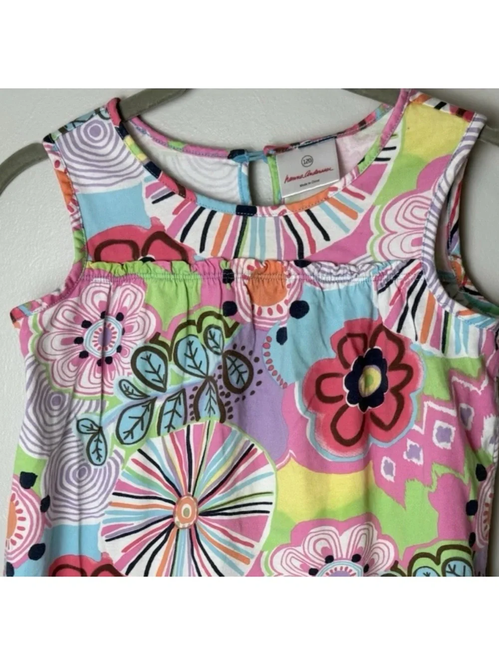 Hanna Andersson Girls Dress Size 120cm 6 - 7 Sleeveless Cotton Colorful Floral